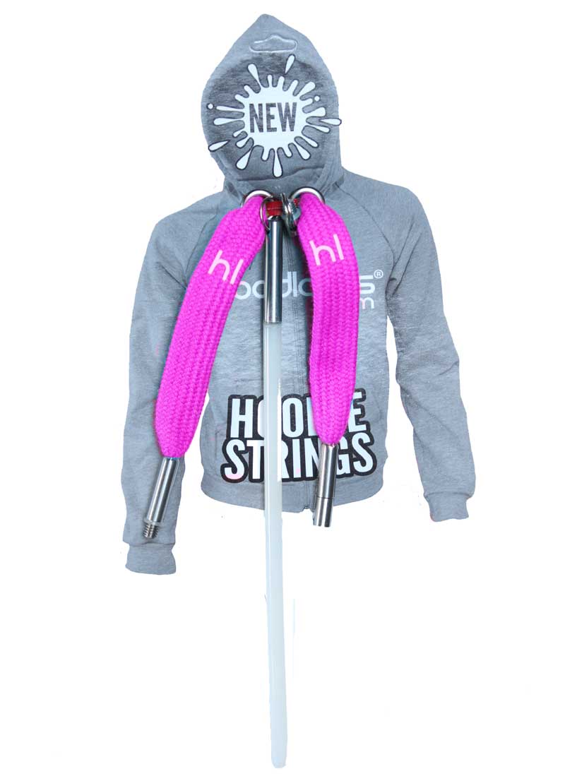 Pink Hoodie String - Double Laced Cotton